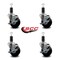 Service Caster 3.5'' Soft Rubber Swivel 1-1/4'' Expanding Stem Caster Set with Brake, 4PK SCC-EX20S3514-SRS-TLB-114-4 - alternate 4